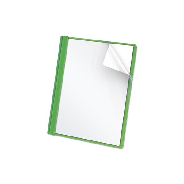 Tops Business Forms Oxford, Clear Front Report Cover, 3 Fasteners, Letter, 1/2in Capacity, Green, 25PK 55807 - main